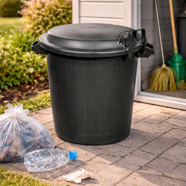 Poubelle Plastique Noire Avec Couvercle 80l