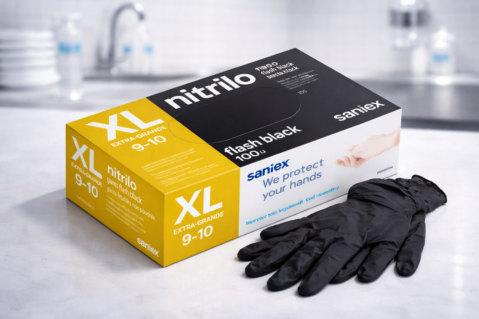 Gant Jetable Nitrile Noir 6gr