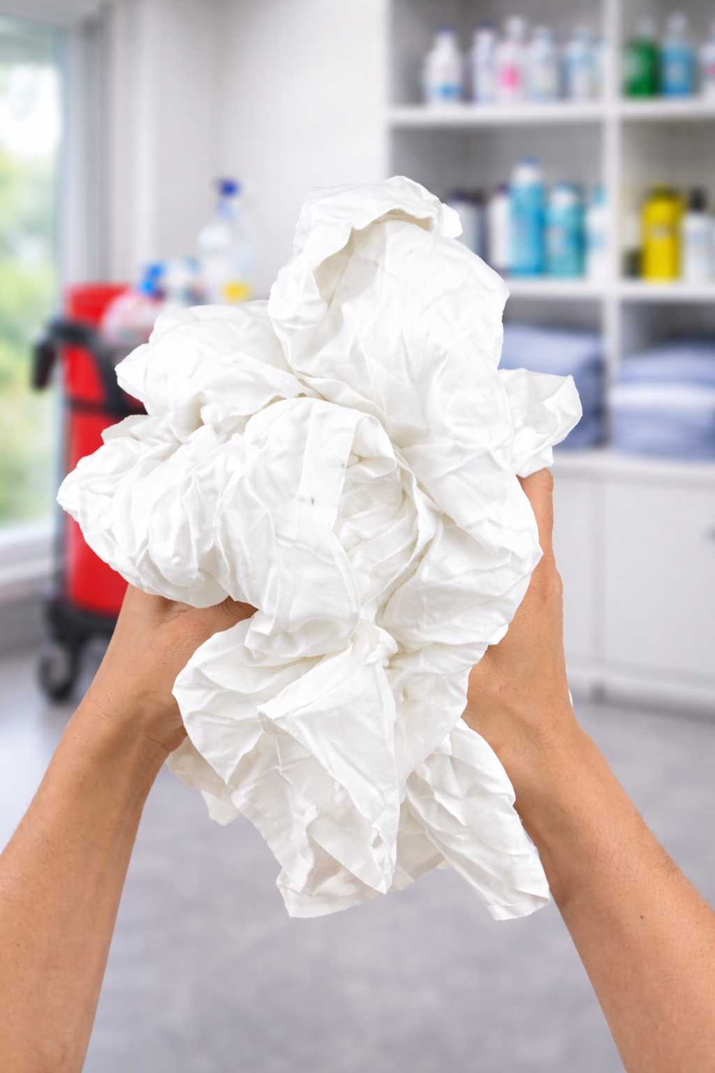 Carton de chiffons draps blancs